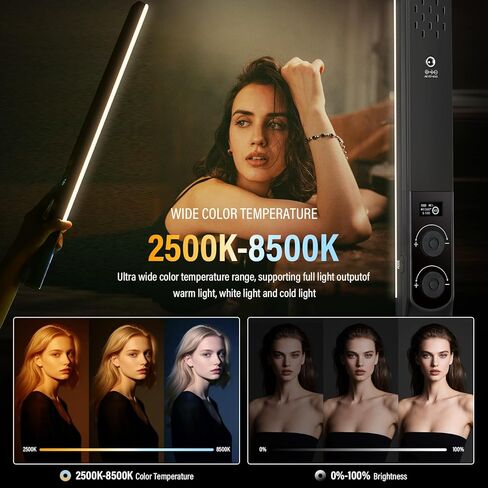 طقم عصا إضاءة فيديو LED من سونيفو P20 RGB مع عبوتين من بطارية 4400 مللي أمبير في الساعة، عصا إضاءة LED للتصوير الفوتوغرافي المحمولة - CRI≥97، 20 وات، 2500-8500 كلفن قابلة للتعتيم، 40 تأثير إضاءة مع حقيبة حمل in Kuwait