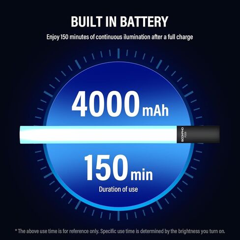 طقم عصا إضاءة فيديو LED من سونيفو P20 RGB مع عبوتين من بطارية 4400 مللي أمبير في الساعة، عصا إضاءة LED للتصوير الفوتوغرافي المحمولة - CRI≥97، 20 وات، 2500-8500 كلفن قابلة للتعتيم، 40 تأثير إضاءة مع حقيبة حمل in Kuwait