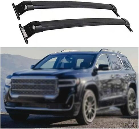2PCS Aluminum Crossbar Cross Bars Lockable Compatible for GMC Acadia 2024 Luggage Carrier Roof Rail Rack Lockable in Kuwait