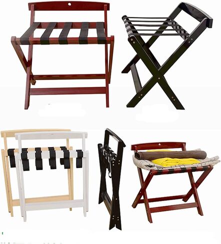 Luggage rack,Room Luggage Holder,Hotel Wooden Folding Luggage Rack With Shelf,Suitcase Stand for Guest Room,Bedroom,Hotel Leisure Organization Storage Cabinet in Kuwait