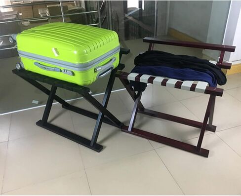 Luggage rack,Room Luggage Holder,Hotel Wooden Folding Luggage Rack With Shelf,Suitcase Stand for Guest Room,Bedroom,Hotel Leisure Organization Storage Cabinet in Kuwait