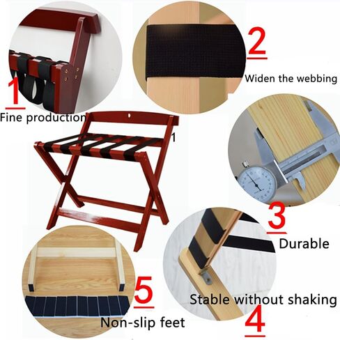 Luggage rack,Room Luggage Holder,Hotel Wooden Folding Luggage Rack With Shelf,Suitcase Stand for Guest Room,Bedroom,Hotel Leisure Organization Storage Cabinet in Kuwait