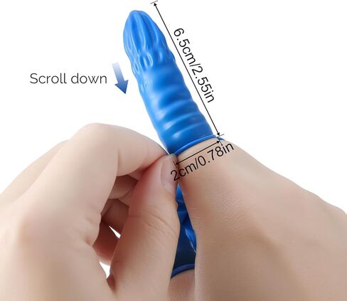 JMU Disposable Nitrile Finger Cots Medium, 100Pcs Latex-Free Powder-Free Finger Protectors, for Beauty, Manicure, Massage, Electronic Repair, Blue in Saudi Arabia