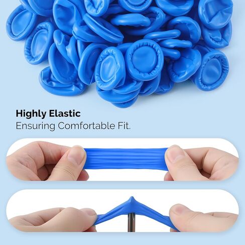 JMU Disposable Nitrile Finger Cots Medium, 100Pcs Latex-Free Powder-Free Finger Protectors, for Beauty, Manicure, Massage, Electronic Repair, Blue in Saudi Arabia