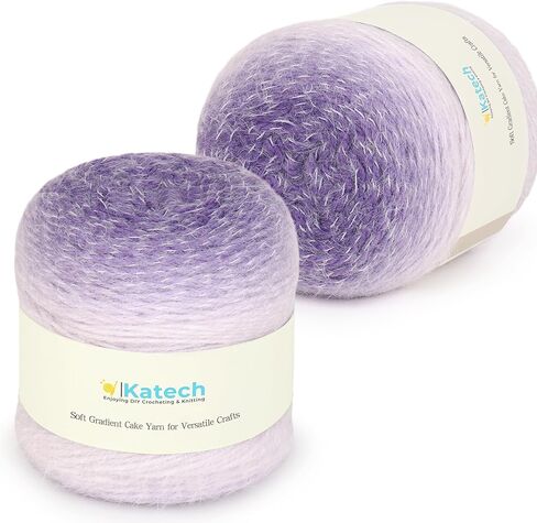 Katech Ombre Yarn for crocheting-large skein من Cake Cake-2 tyry-2 حزمة من 200 جم/7.05 أوقية إلى 80 ٪ من الأكريليك ، 20 ٪ من النايلون-رقم 4 متوسطة للبطانيات النجوم ، الأوشحة ، الشالات والملابس (E) in Saudi Arabia