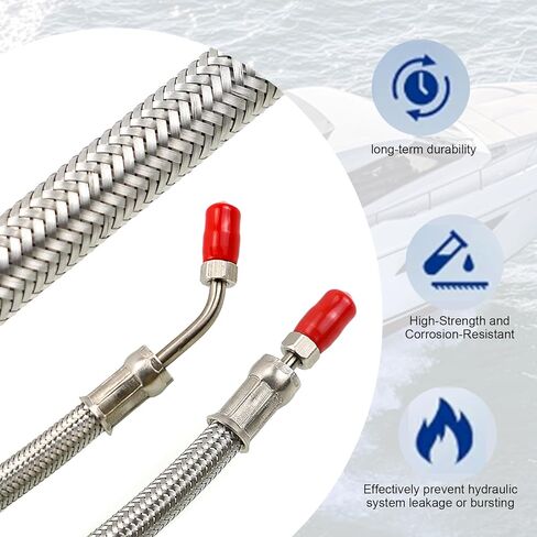 Power Trim Tilt Hydraulic Ram Cylinder Hose Kit Compatible with Mercruiser Alpha One Gen I 16-3/16" Gen II & Bravo 1/2/3 Drives Replaces 32-99904 32-864959 32-864960 in Kuwait