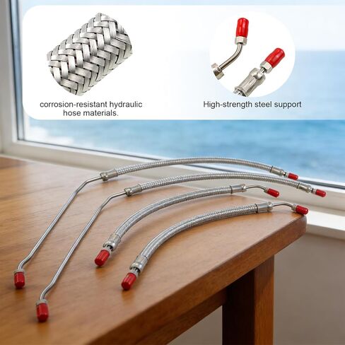 Power Trim Tilt Hydraulic Ram Cylinder Hose Kit Compatible with Mercruiser Alpha One Gen I 16-3/16" Gen II & Bravo 1/2/3 Drives Replaces 32-99904 32-864959 32-864960 in Kuwait