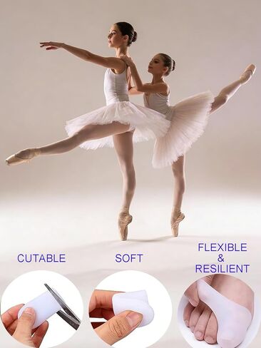 Ballet Toe Pads & Toe Caps Set for Pointe Shoes, Dance Toe Undies Dancer Foot Pads - 2M/2L Sizes in Kuwait