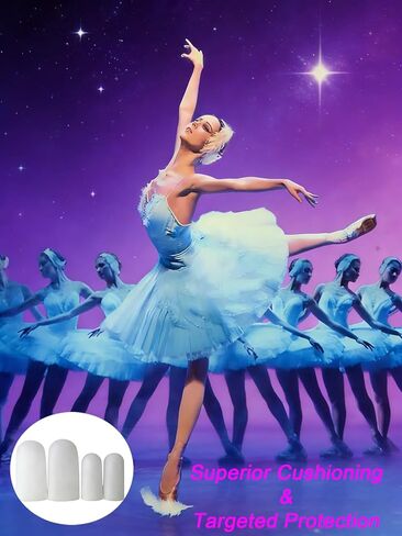 Ballet Toe Pads & Toe Caps Set for Pointe Shoes, Dance Toe Undies Dancer Foot Pads - 2M/2L Sizes in Kuwait