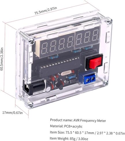 Frequency Meter,10MHz Frequency Meter DIY Kit Frequency Counter AVR Frequency with Shell Counter Cymometer Frequency Measurement 0.000 001Hz Resolution in Saudi Arabia