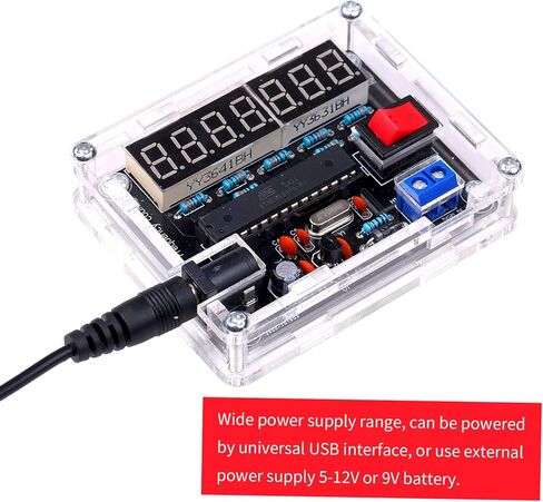 Frequency Meter,10MHz Frequency Meter DIY Kit Frequency Counter AVR Frequency with Shell Counter Cymometer Frequency Measurement 0.000 001Hz Resolution in Saudi Arabia