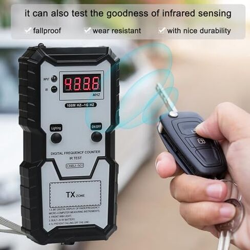 Remote Key Fob Frequency Tester for Accurate Detection of Car Keys Electric Door Controllers Garage Doors with Infrared Detection Key Fob Tester in Saudi Arabia