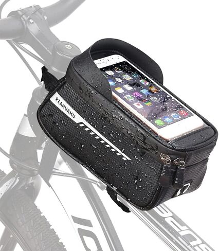 ENGWE Ebike Front Frame Bag for Mountain Bicycles,Compartment with TPU Phone Pocket Screen, Big Storage Waterproof Bike Bag, Phone Pouch for Iphone X/Max,Iphone 11 Pro Max 8plus Below 6.5'' in Saudi Arabia