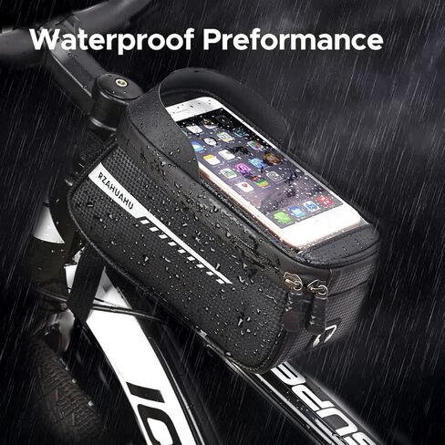 ENGWE Ebike Front Frame Bag for Mountain Bicycles,Compartment with TPU Phone Pocket Screen, Big Storage Waterproof Bike Bag, Phone Pouch for Iphone X/Max,Iphone 11 Pro Max 8plus Below 6.5'' in Saudi Arabia