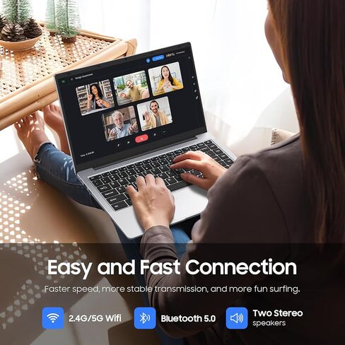 EYY Windows 11 Laptop, Intel Celeron N4000 Processor, 6GB LPDDR4 RAM 256GB SSD Notebook, 14" HD(1366x768) Display, MS Office, WiFi, BT 5, Business Study Laptop Computer with English Keypad, Silver in Kuwait