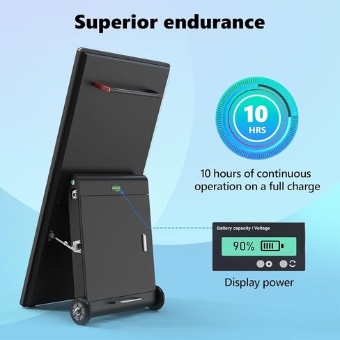 43 inch Outdoor Digital Signage Display, FHD 1800Nit LCD Screen, IP55 Waterproof, Rechargeable 10h Battery, USB/WiFi Portable Movable Display Kiosk, Split Screen Playback, Auto-Brightness, Android OS in Saudi Arabia