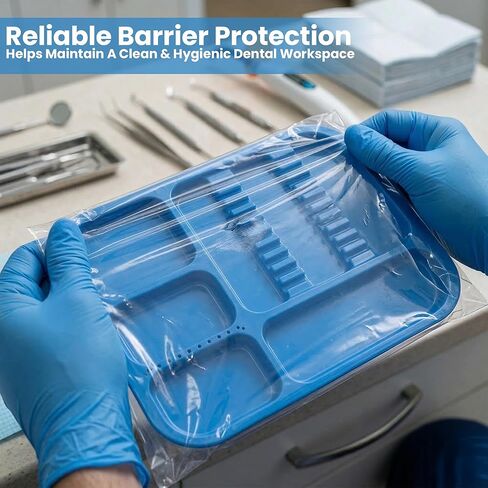 Dental Tray Covers 500 Count, Clear Disposable Plastic Tray Sleeves, 10.5 x 14 in, Barrier Covers for Dental Instrument Trays in Saudi Arabia