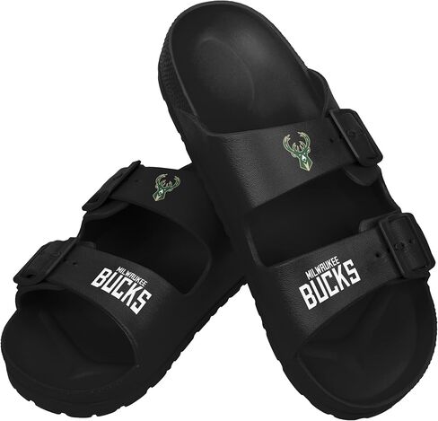 FOCO NBA Team Logo Double Buckle Comfortable Slip-On Women's Sandals in Saudi Arabia