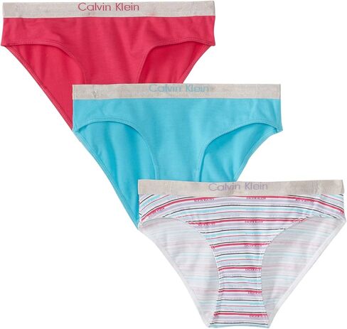 Calvin Klein Big Girls' Ck 3 Pack Chrome Fashion Bikini Briefs in Saudi Arabia