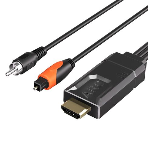 192 كيلو هرتز eARC/ARC إلى محول صوت SPDIF محوري بصري للتلفزيون إلى مكبرات الصوت، eARC إلى محول بصري مع التحكم في مستوى الصوت CEC، يدعم PCM2.0/Dolby5.1/DTS 5.1، كابل بطول 5 أقدام in Kuwait