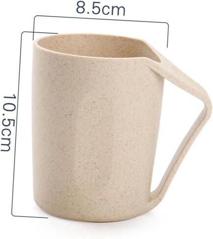 LIFKOME 6Pcs Wheat Straw Toothbrush Cups Simple Drinking Mugs for Adults Students Versatile Wash Cups Smooth Design Random in Saudi Arabia