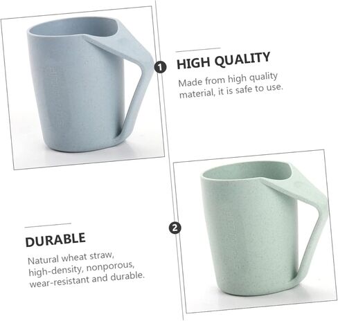 LIFKOME 6Pcs Wheat Straw Toothbrush Cups Simple Drinking Mugs for Adults Students Versatile Wash Cups Smooth Design Random in Saudi Arabia