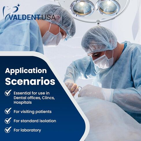 ثوب عزل أزرق من Valdent USA - عدد 10 من ثوب العزل القابل للتصرف لتحقيق أقصى قدر من التغطية، خالي من اللاتكس، مثالي للمستشفيات والمرافق الطبية ومكاتب الأطباء (عبوة من 10 قطع) (أزرق) in Kuwait