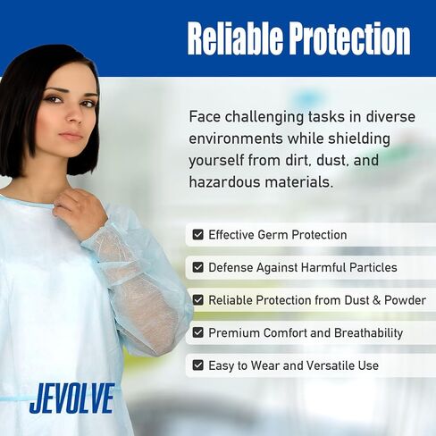 10 Pcs Disposable PPE Isolation Medical Gowns | Level 1 Polypropylene Lab Gowns | Full Back Coverage Double Tie Closure Knit Cuffs SMS 25 GSM Material Universal Size in Saudi Arabia