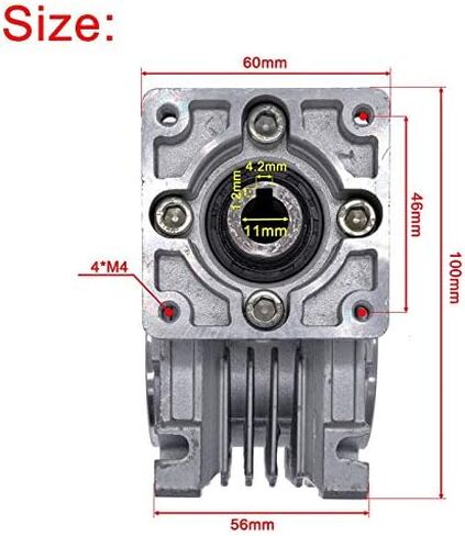 مشغل إلكتروني بتيار مستمر، مخفض سرعة دودة DC، مخفض سرعة علبة التروس الدودية للمبتدئين الإلكترونيين NEMA 23، علبة التروس RV030 14 مم الإخراج 5:1-80:1، أجزاء المحرك DIY: 80 إلى 1) (اللون: Mul in Kuwait