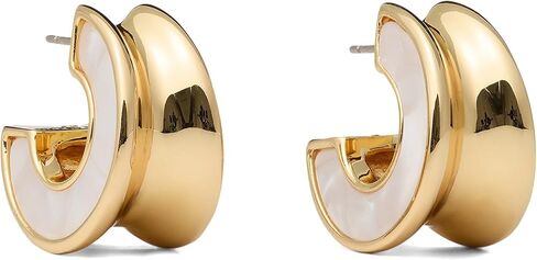 Kate Spade New York, Womens, Hoops, Clear/Gold, One Size in Kuwait