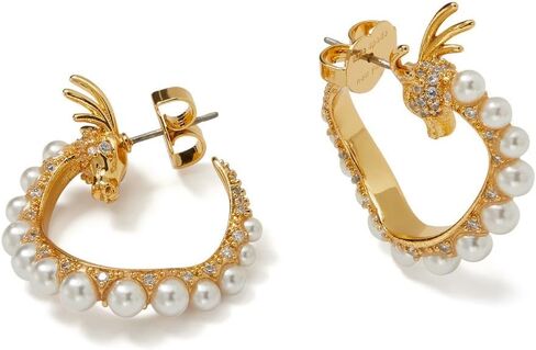 Kate Spade New York, Womens, Hoops, Clear/Gold, One Size in Kuwait