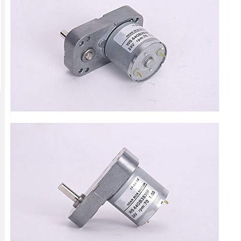 dc electronic starter Small 7-Shaped 24v Dc Geared electronic starter, 12v DC Geared electronic starter, Miniature DC Geared Electric electronic starter, DIY Driver Parts : 24V 70rpm) ( Color : Silver in Kuwait