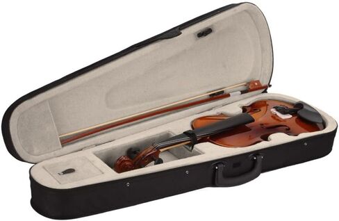 4/4 Full Size Violin, Natural Solid Wood Satin Acoustic Violin Starter Kit with Case, Bow, Rosin for Beginner Student in Saudi Arabia