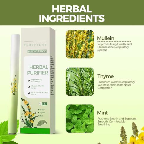 Mullein Herbal Diffuser Pen – Infused with Natural Extracts of Mullein, Thyme & Mint for Oral Freshening & Soothing Sensation, Up to 600 Uses per Stick (2PCS in Kuwait