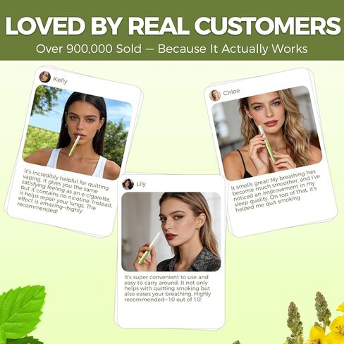 Mullein Herbal Diffuser Pen – Infused with Natural Extracts of Mullein, Thyme & Mint for Oral Freshening & Soothing Sensation, Up to 600 Uses per Stick (2PCS in Kuwait