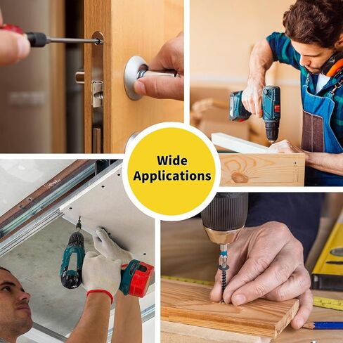 مجموعة متنوعة من براغي الحوائط الجافة 300 قطعة، مجموعة براغي خشبية من FIXLINK برأس مسطح وخيوط خشنة للحائط، براغي فيليبس درايف متنوعة، 8 مقاسات (2 بوصة، 1-5/8 بوصة، 1-1/2 بوصة، 1-1/4 بوصة، 1 بوصة، 3/4 بوصة، 5/8 بوصة، 1/2 بوصة)، أسود in Kuwait