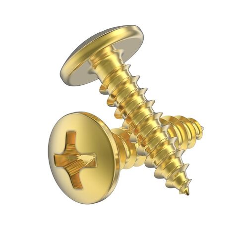 #5 x 1/2" Brass Round Head Phillips Wood Screws - Pack of 25 - Self Tapping Screws for Wood - RH512-SB in Saudi Arabia