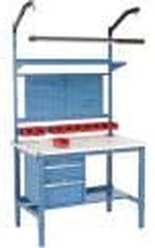 Global Industrial 48" W x 36" D Workbench, 1-1/4" Thick ESD Laminate Square Edge Complete Bench, Blue in Saudi Arabia