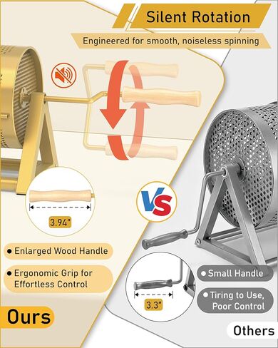 Metal Raffle Drum, Heavy Duty Raffle Ticket Spinner, Silent Design Raffle Ticket Drum with Large Wooden Handle, Raffle Box Holds 3000+ Tickes & 150 Balls for Lottery Games, Bingo, Raffle Balls in Kuwait