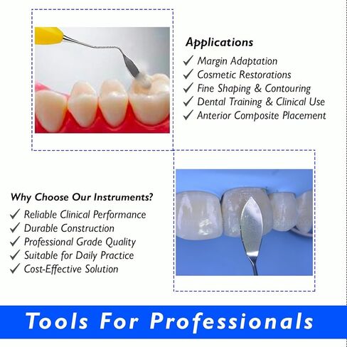 Solo Anterior Composite Instrument with Yellow Silicone Handle Stainless Steel Dental Restorative Filling Sculpting Tool for Professional Training Use in Saudi Arabia