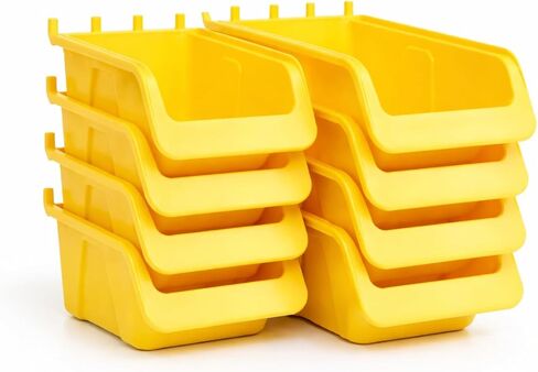 WallPeg Peg Board Bin Kit - Kit PB-4 - Pegboard Accessories for Garage Storage & Tool Organizer - Workbench Bins Pegboard Accessories in Kuwait