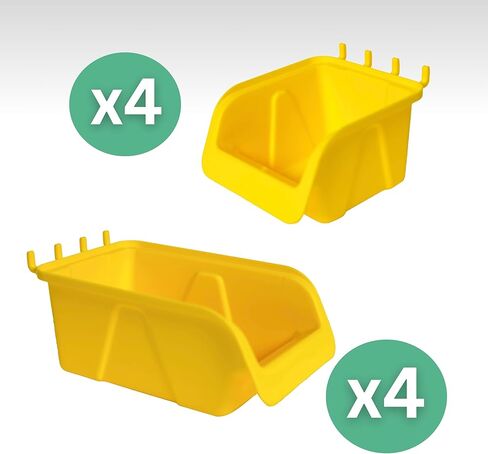 WallPeg Peg Board Bin Kit - Kit PB-4 - Pegboard Accessories for Garage Storage & Tool Organizer - Workbench Bins Pegboard Accessories in Kuwait