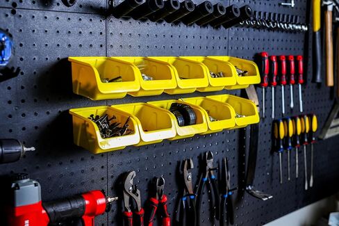 WallPeg Peg Board Bin Kit - Kit PB-4 - Pegboard Accessories for Garage Storage & Tool Organizer - Workbench Bins Pegboard Accessories in Kuwait