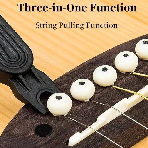 3-in-1 Guitar String Winder Cutter and Bridge Pin Puller, Guitar Repair Tool for Acoustic, Classical, Electric Guitars and Ukulele (Black) in Kuwait