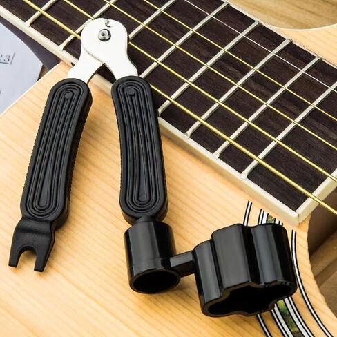 3-in-1 Guitar String Winder Cutter and Bridge Pin Puller, Guitar Repair Tool for Acoustic, Classical, Electric Guitars and Ukulele (Black) in Kuwait