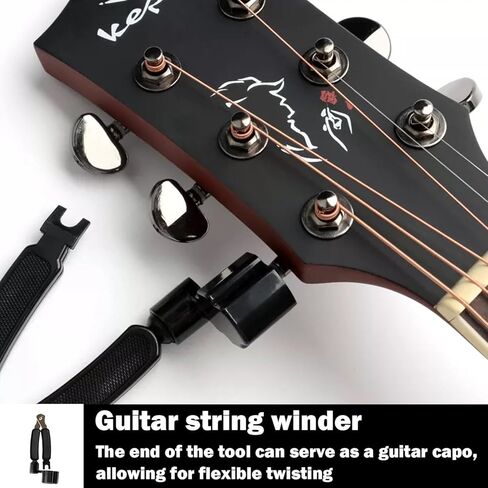 Professional Guitar Accessories Set - Durable Capo, 3-in-1 String Winder Cutter Plier, Clip-on Tuner, Guitar Picks for Acoustic Classical Electric Guitars in Saudi Arabia