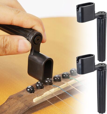 3 Pcs Guitar String Winder, Guitar Peg Puller, Peg Bridge Pin Tool, Guitar Maintenance Tool, Black in Saudi Arabia