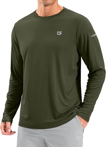 Men's Sun Protection Long Sleeve Shirts UPF 50+ Rash Guard Swim Lightweight Cooling UV SPF Shirt Fishing Workout Quick Dry in Kuwait