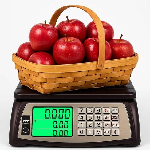 Price Computing Scale, Commercial Food Scale, Counting Function,66lb/30kg,1g, Rechargeable, Waterproof Design, Stainless Steel Keys,Large LCD for Produce, Farmers Market, Grocery, Deli, Meat, Retail in Saudi Arabia