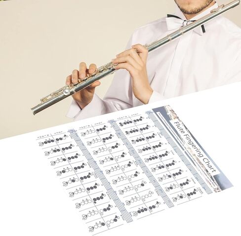 Flute Accessories, Flute Chord Chart, 28×21cm Flutes Book, for Flutes Students Who are Beginners to Learn Fingering and Scales in Saudi Arabia